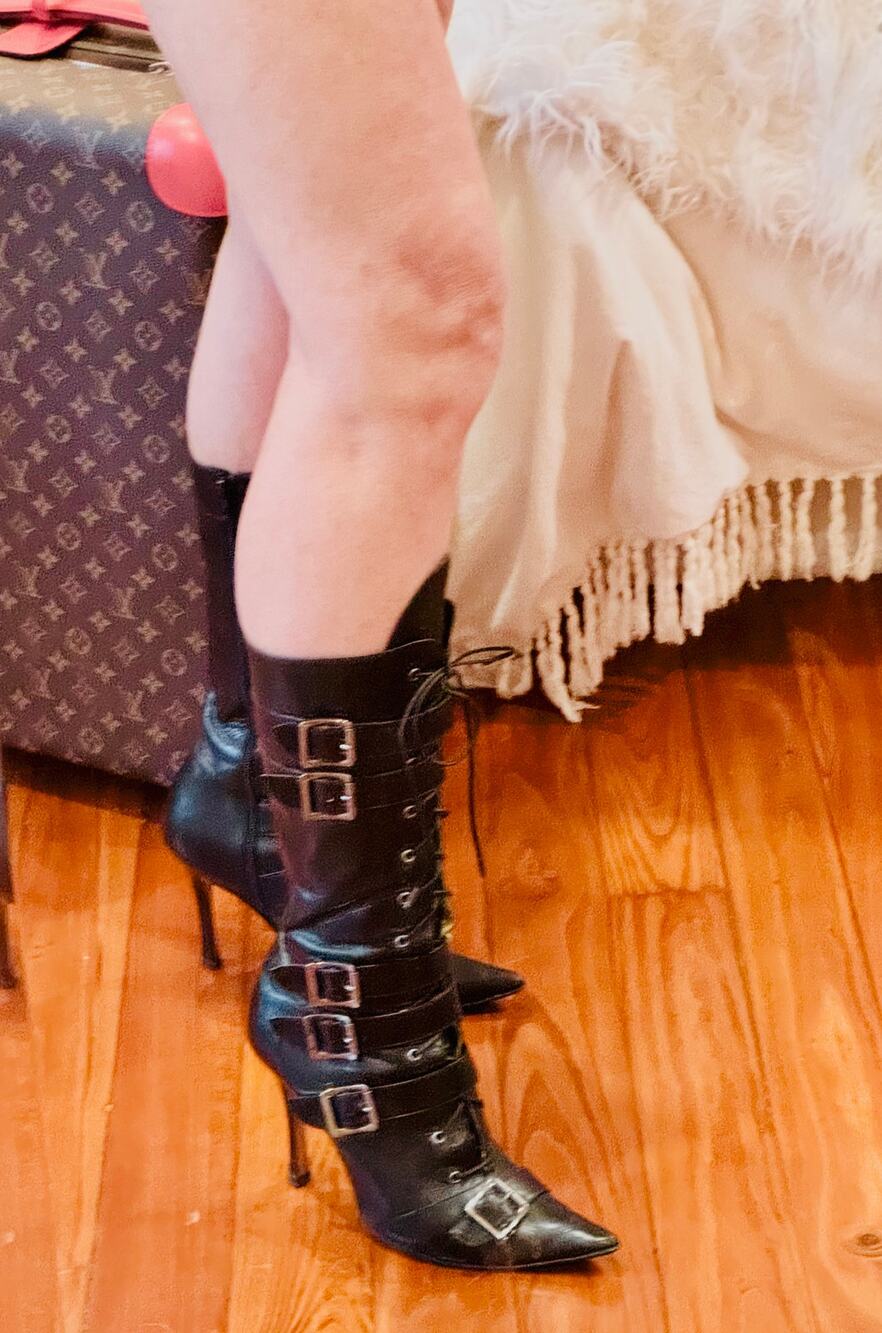 CHRISTIAN DIOR GALLIANO RARE VINTAGE CORSET BOOTS 39.5 Black Leather